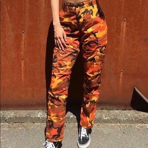 Orange Xsmall Camo Pants